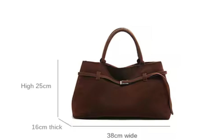 Sac LÉNA – Le fourre-tout ceinturé en daim