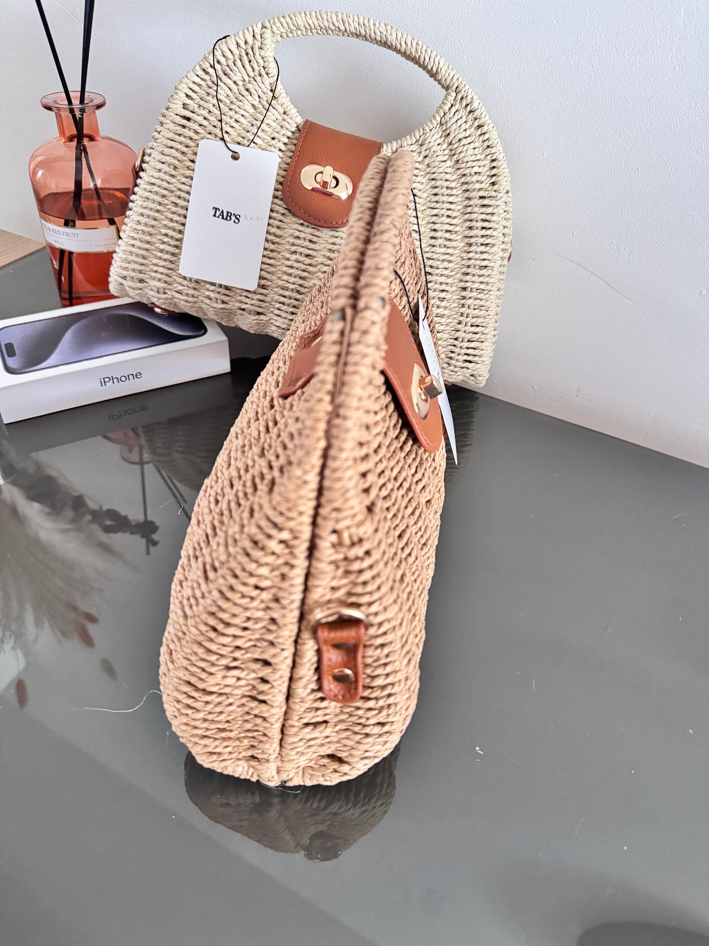 Sac en paille et rotin élégant