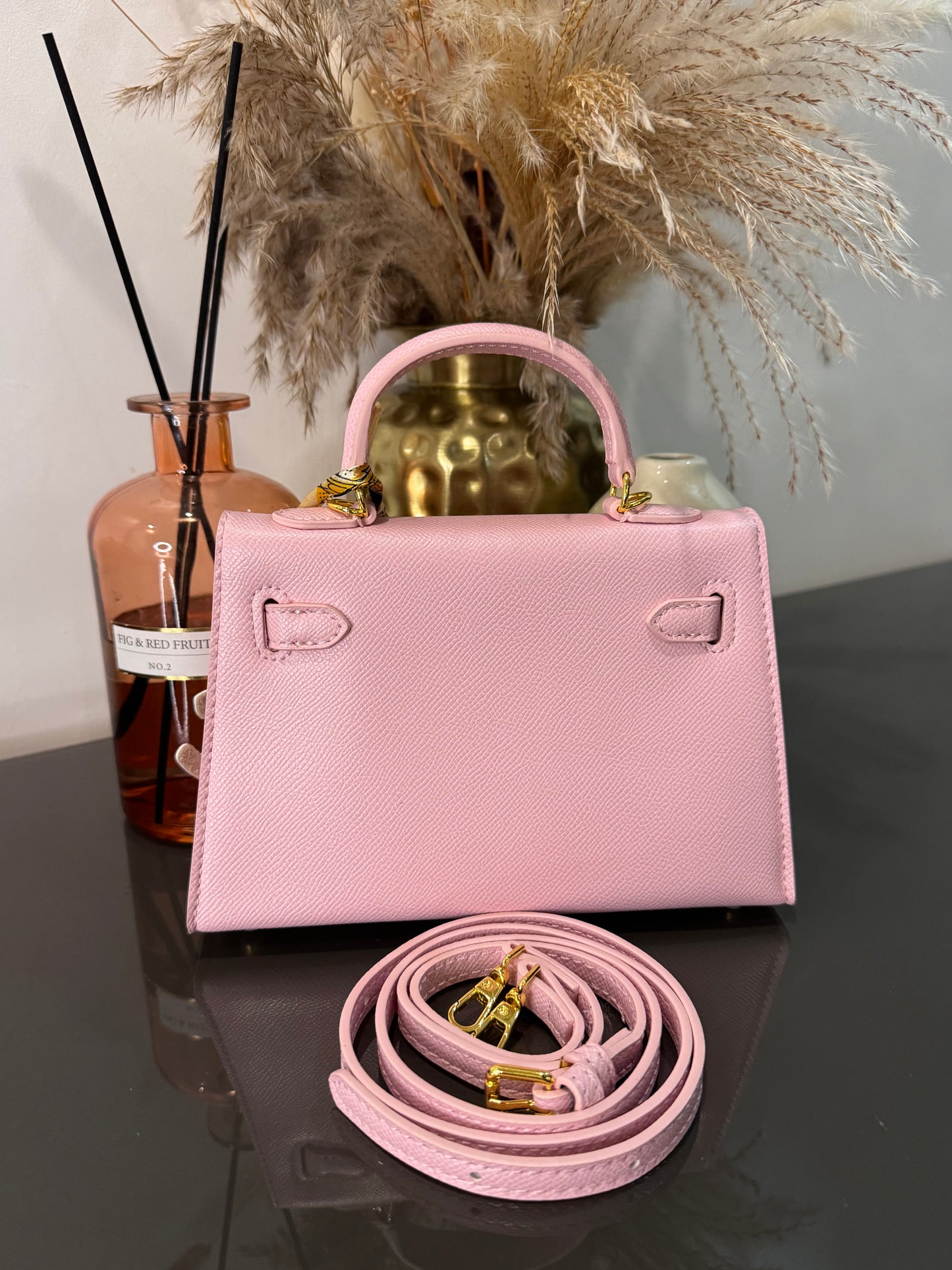 Sac modèle Keny 19 cm – Cuir véritable finition doré