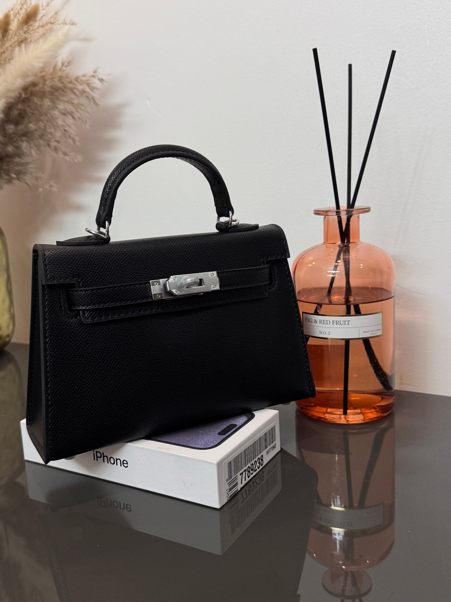 Sac modèle Keny 19 cm – Cuir véritable finition argenté