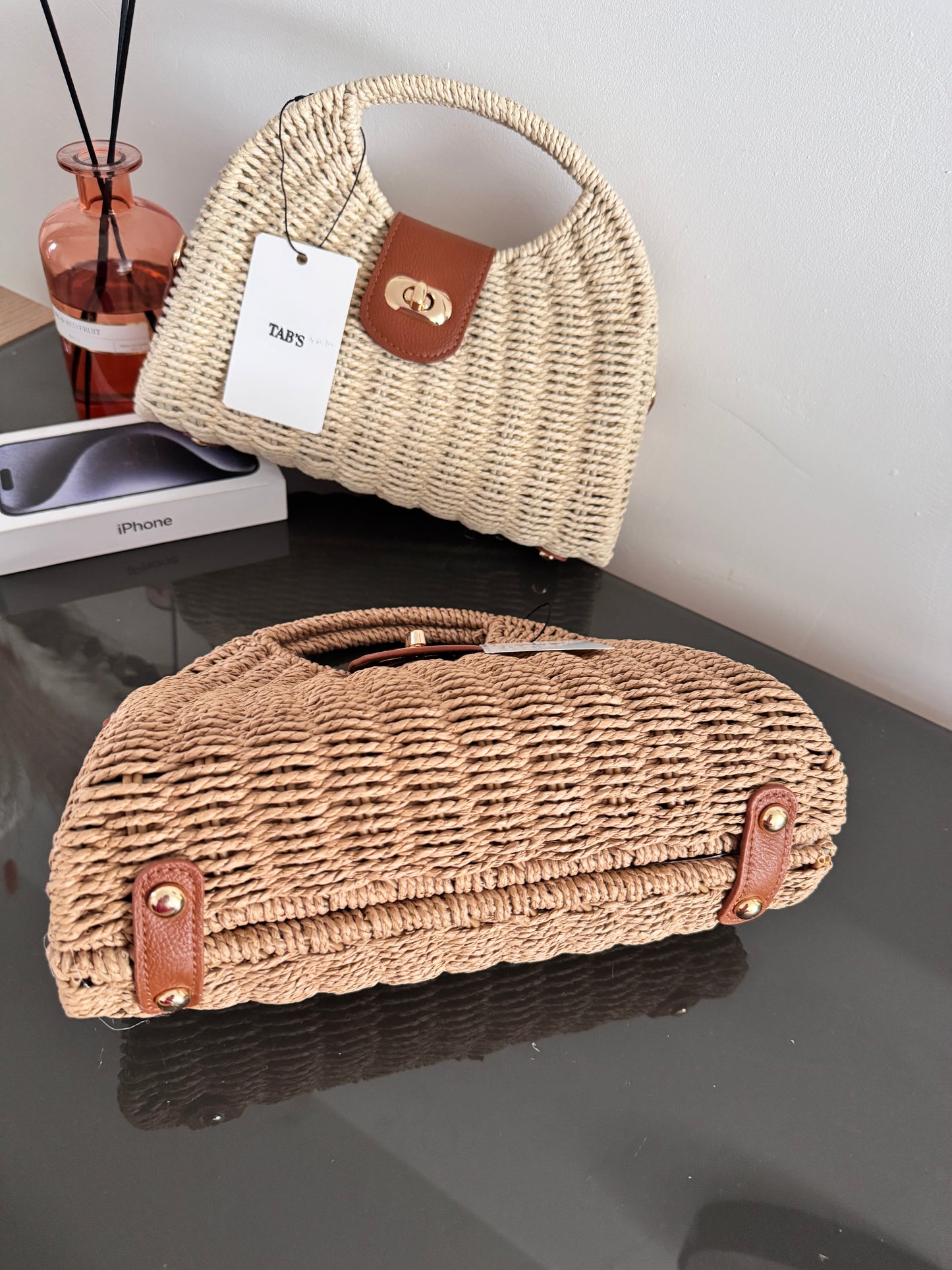 Sac en paille et rotin élégant