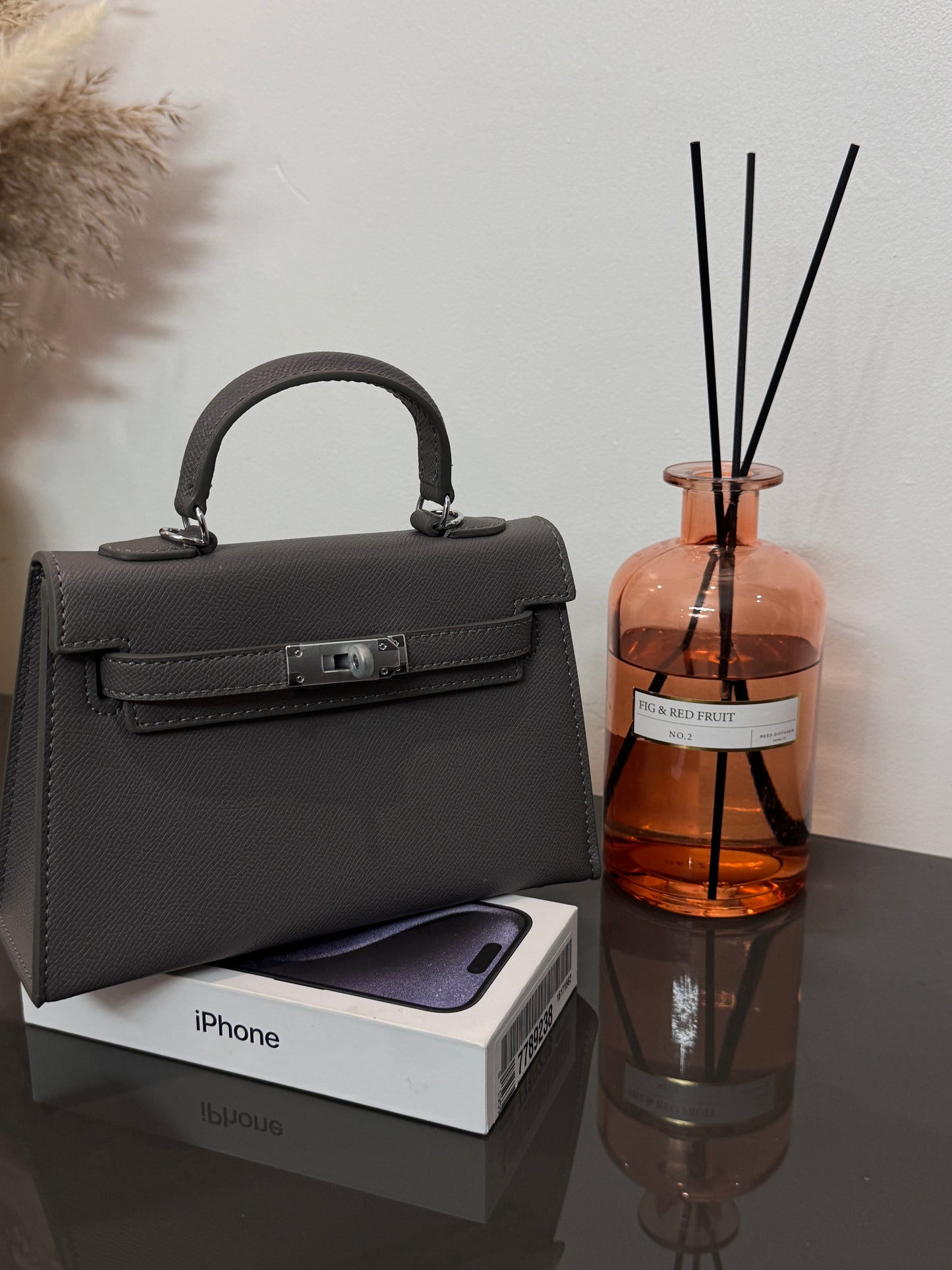 Sac modèle Keny 19 cm – Cuir véritable finition argenté