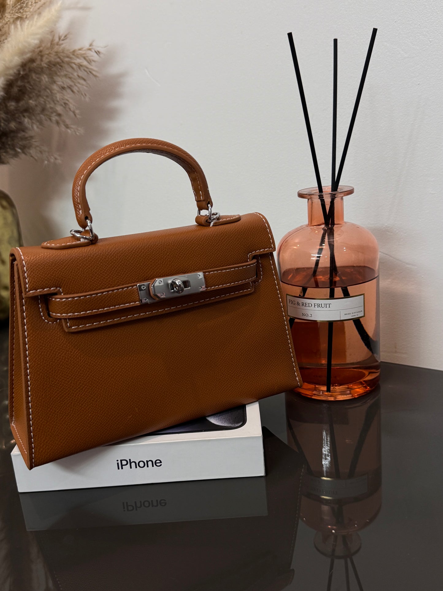 Sac modèle Keny 19 cm – Cuir véritable finition argenté