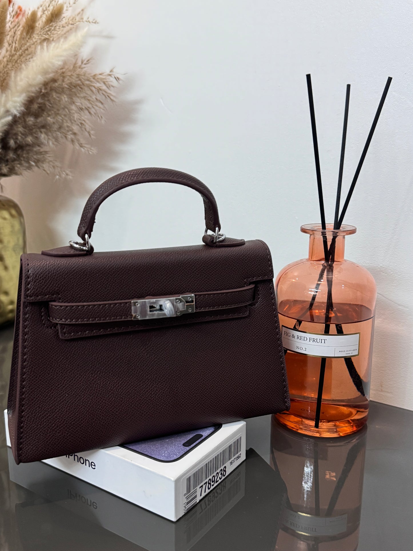 Sac modèle Keny 19 cm – Cuir véritable finition argenté