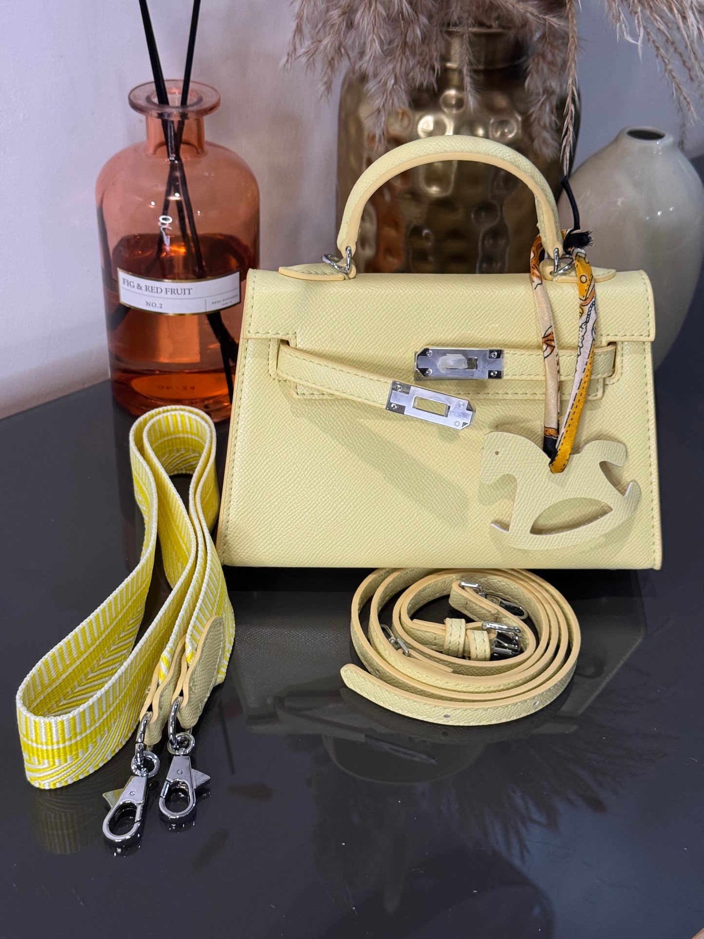 Sac modèle Keny 19 cm – Cuir véritable finition argenté