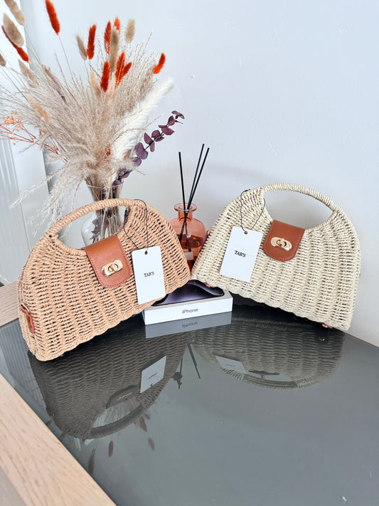 Sac en paille et rotin élégant