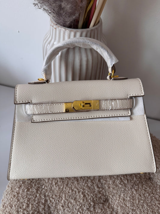 Sac modèle Keny 22 cm – Cuir véritable finition doré